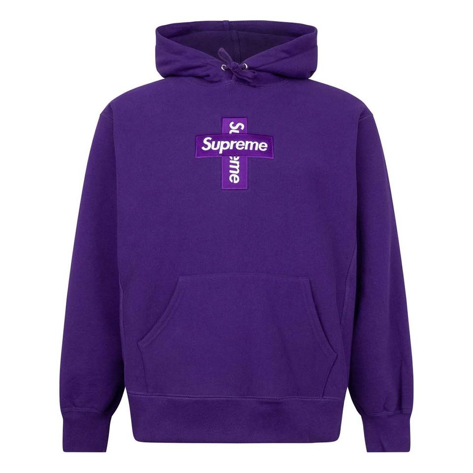 Supreme Cross Box Logo Hoodie Paars | BE106HK