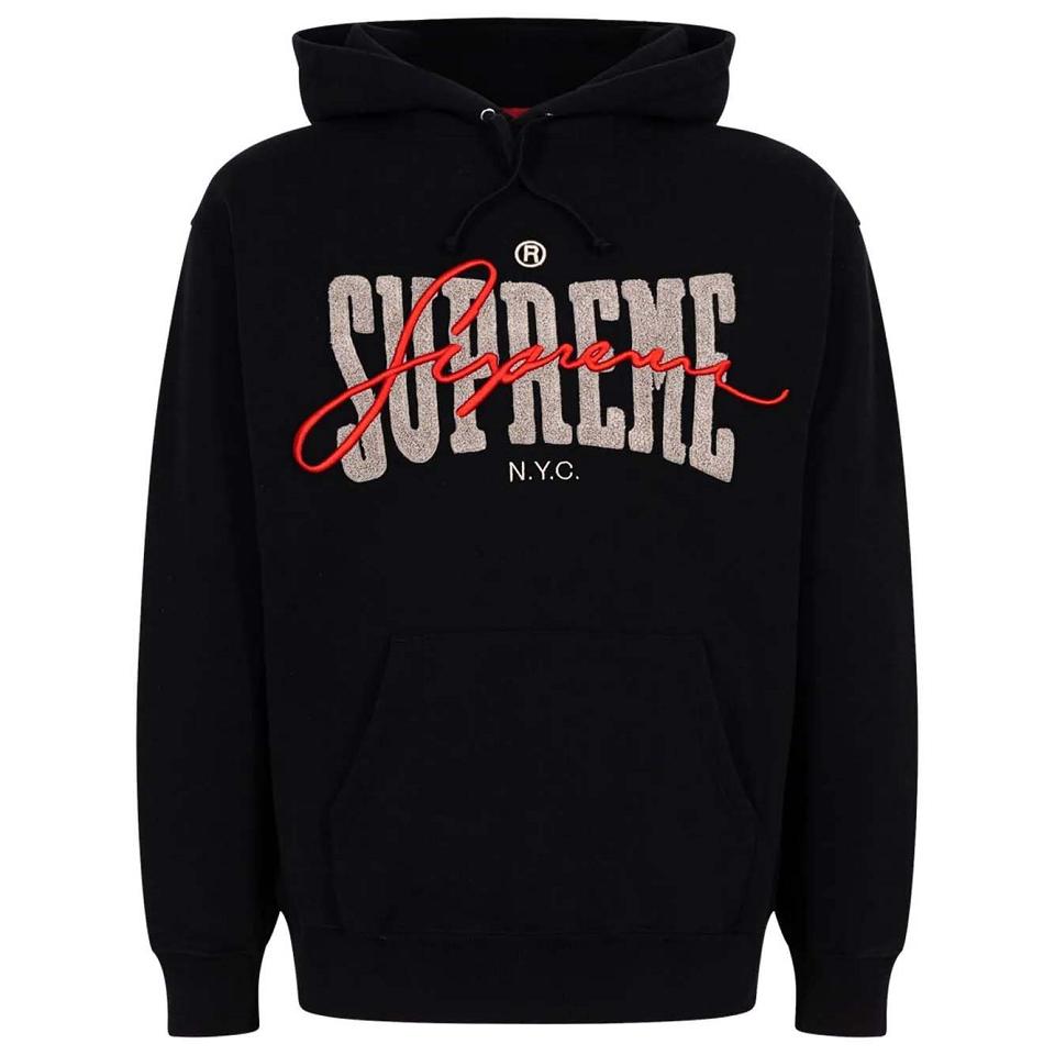 Supreme Embroide Chenilles Hoodie Zwart | BE108KI