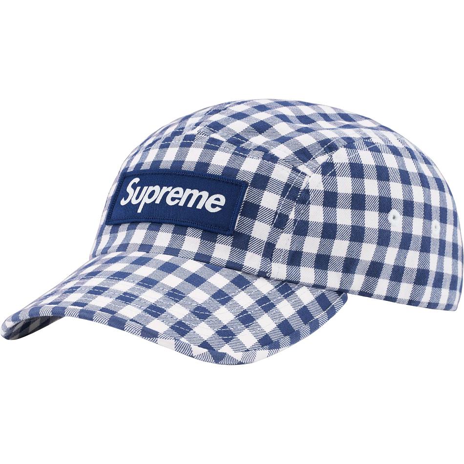 Supreme Gingham Camp Cap Hoeden Blauw | BE476CE