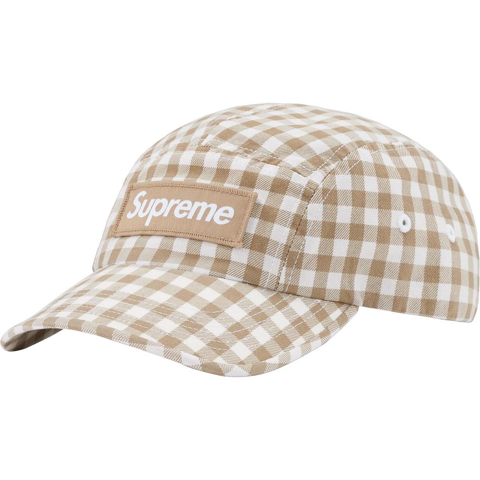 Supreme Gingham Camp Cap Hoeden Bruin | BE474ZG