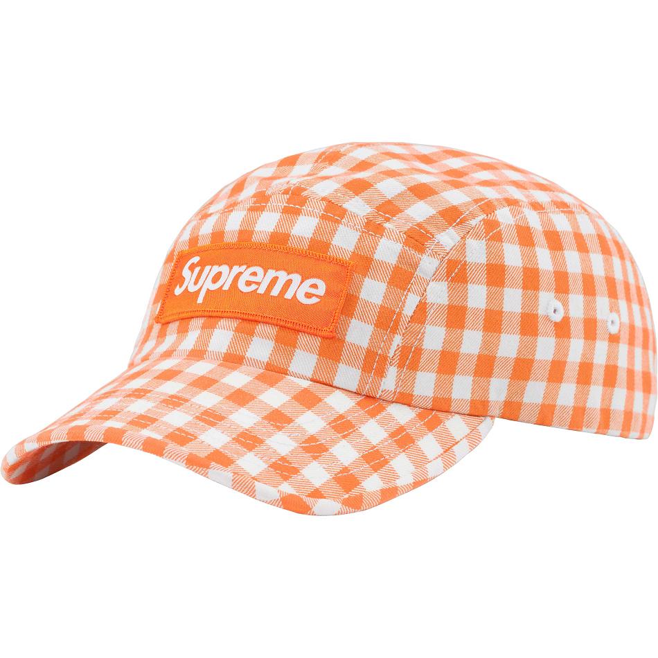 Supreme Gingham Camp Cap Hoeden Oranje | BE473LH