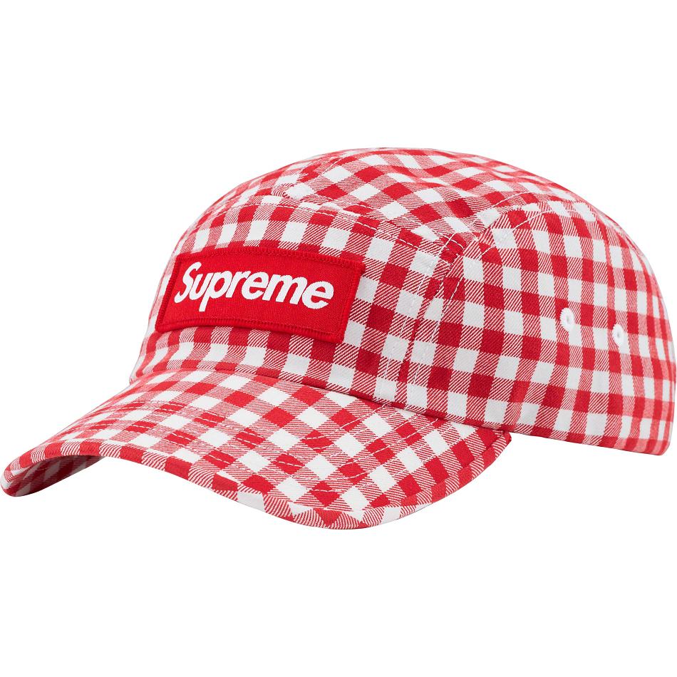 Supreme Gingham Camp Cap Hoeden Rood | BE477VD