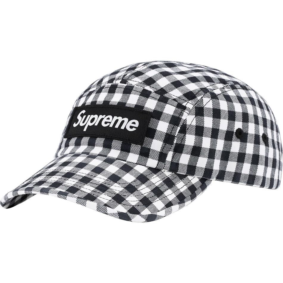 Supreme Gingham Camp Cap Hoeden Zwart | BE475XF