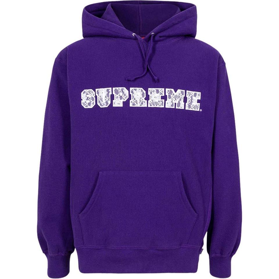 Supreme Kanten Detail Logo Hoodie Paars | BE115NB