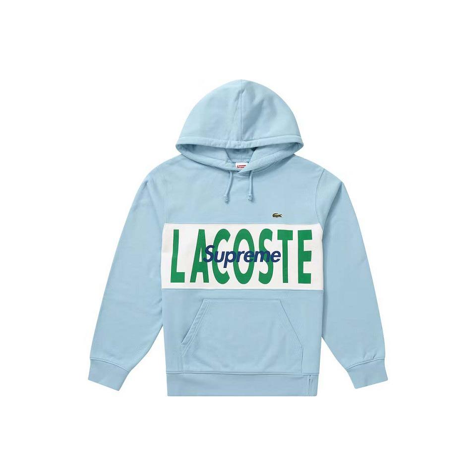 Supreme LACOSTE Logo Panel Met Capuchon Sweatshirts Blauw | BE326WY