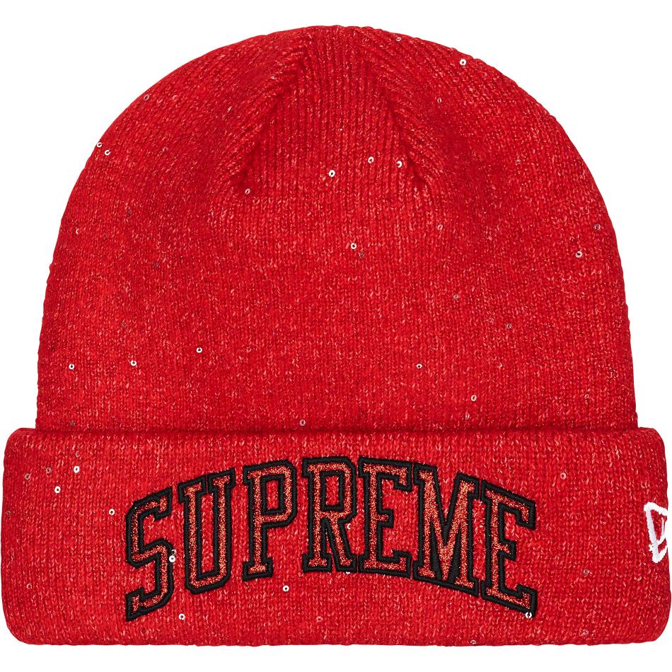 Supreme New Era® Metallic Arc Beanie Hoeden Rood | BE447LH