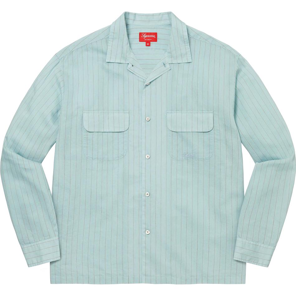 Supreme Pinstripe Linen Overhemd Blauw | BE218BC