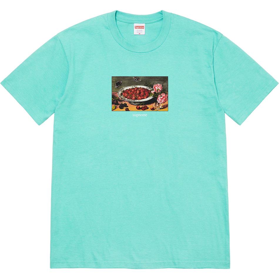 Supreme Strawberries Tee T-shirts Aqua | BE344ZG