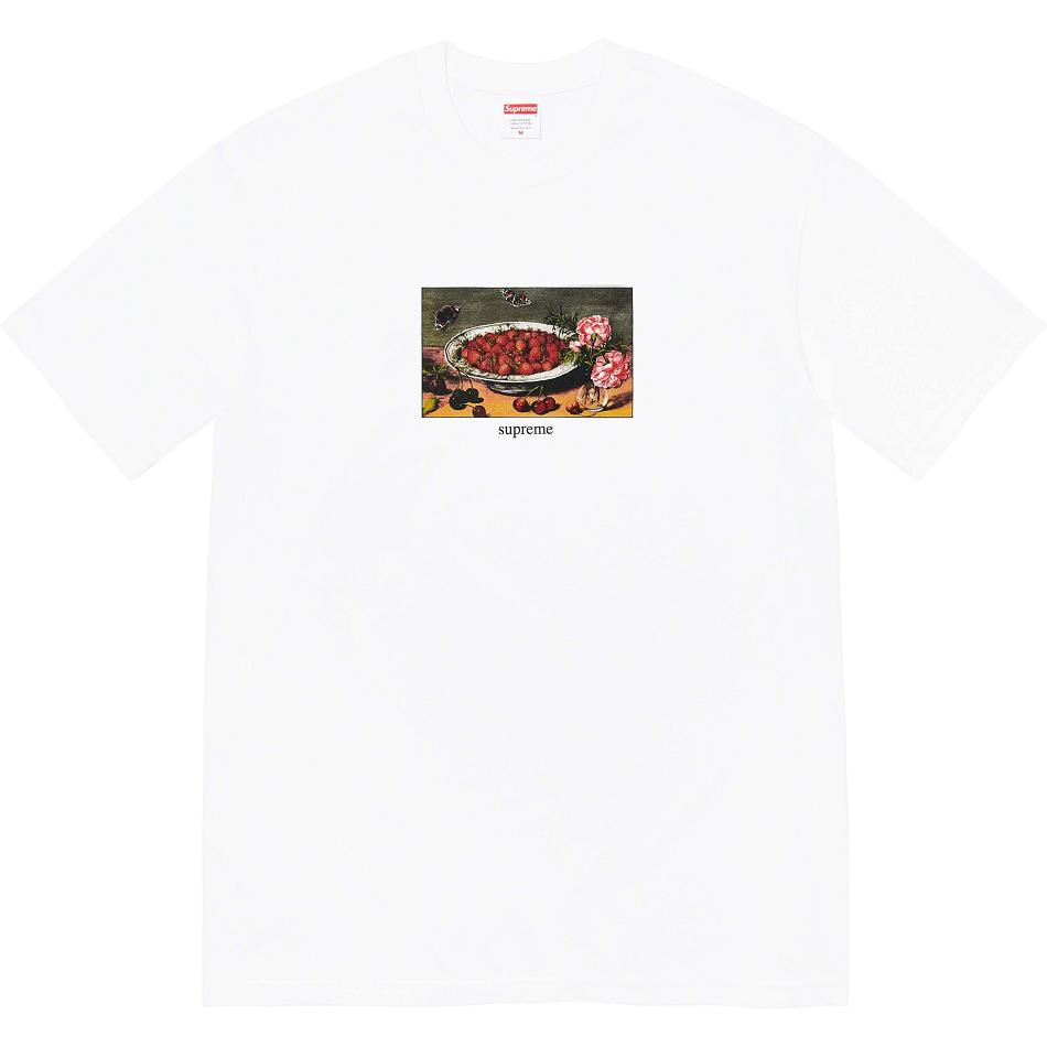 Supreme Strawberries Tee T-shirts Wit | BE341JJ