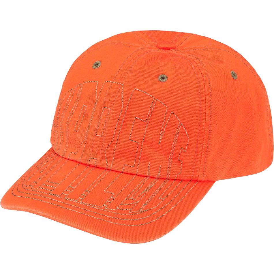 Supreme Visor Stitch 6-Panel Hoeden Oranje | BE464PQ