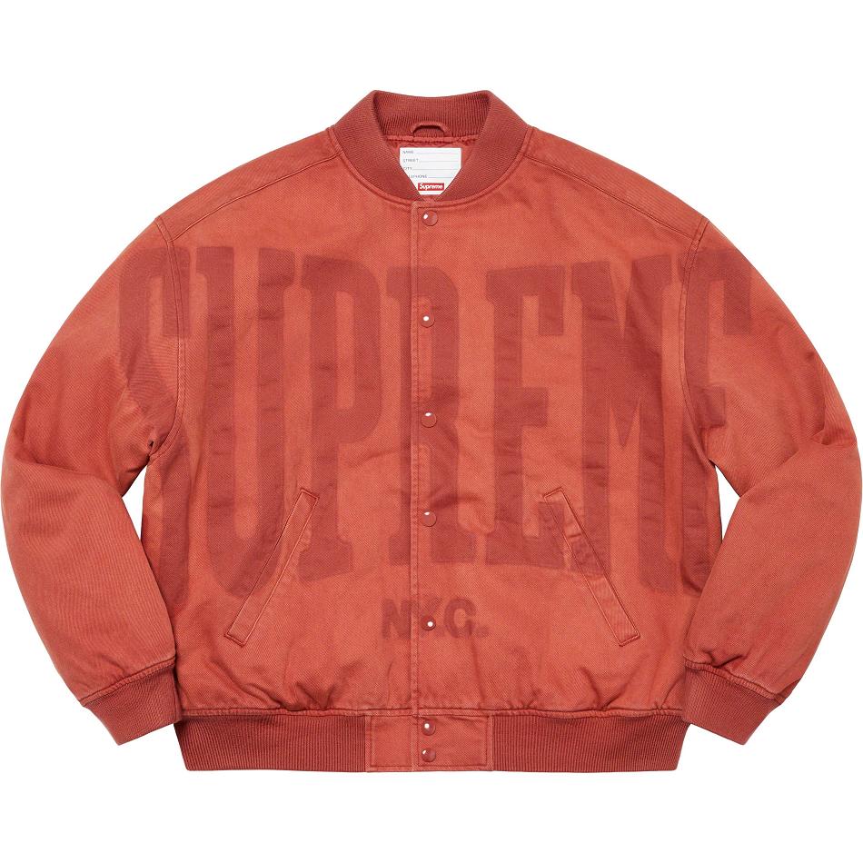 Supreme Washed Knockout Denim Varsity Jassen Rood | BE153AP