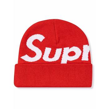 Supreme Big Logo Beanie Hoeden Rood | BE478BC