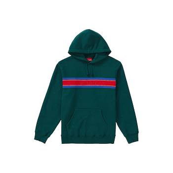 Supreme Chest Stripe Logo Met Capuchon Sweatshirts Groen | BE321VD