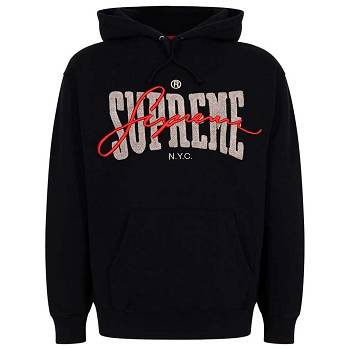 Supreme Embroide Chenilles Hoodie Zwart | BE108KI