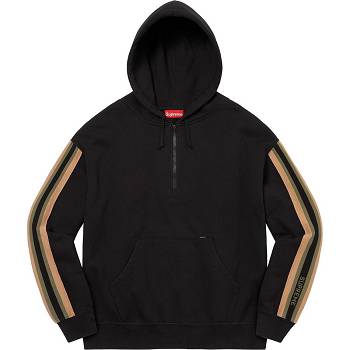 Supreme Half Zip Met Capuchon Sweatshirts Zwart | BE298MA