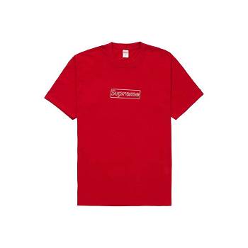 Supreme Kaws Chalk T-shirts Rood | BE392HK