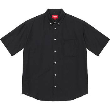 Supreme Loose Fit S/S Oxford Overhemd Zwart | BE207DN