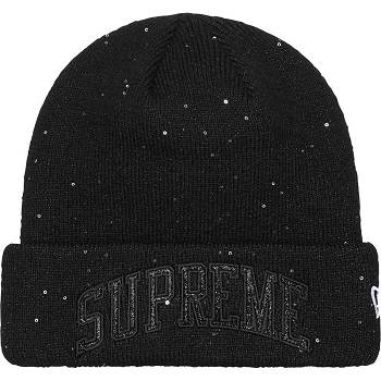 Supreme New Era® Metallic Arc Beanie Hoeden Zwart | BE445JJ