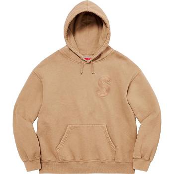 Supreme Overdyed S Logo Met Capuchon Sweatshirts Bruin | BE314HK