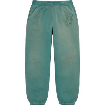 Supreme Overdyed S Logo Sweatpant Broek Aqua | BE187LH