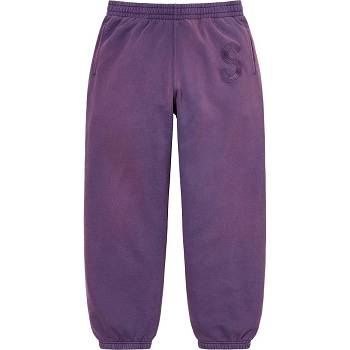 Supreme Overdyed S Logo Sweatpant Broek Paars | BE190CE