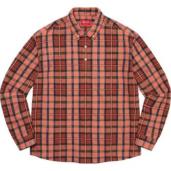 Supreme Pullover Plaid Flannel Overhemd Roze | BE213LH