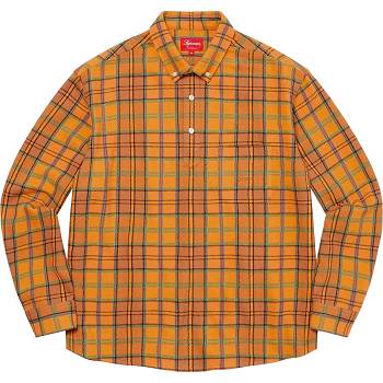 Supreme Pullover Plaid Flannel Overhemd Goud | BE214ZG