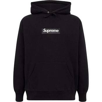 Supreme White Logo Hoodie Zwart | BE130FM